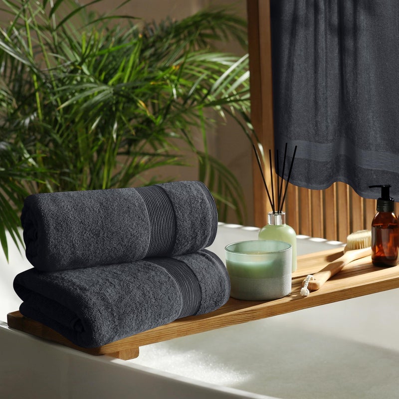 Belizzi Home 4 Pack Bath Towel Set 27x54, 100% Ring Spun Cotton, Ultra Soft Highly Absorbent Machine Washable Hotel Spa Quality Bath Towels for Bathroom, 4 Bath Towels Grey - Image 4